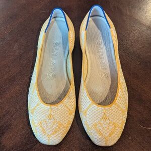 Rothy's Yellow and White Patterned Flats